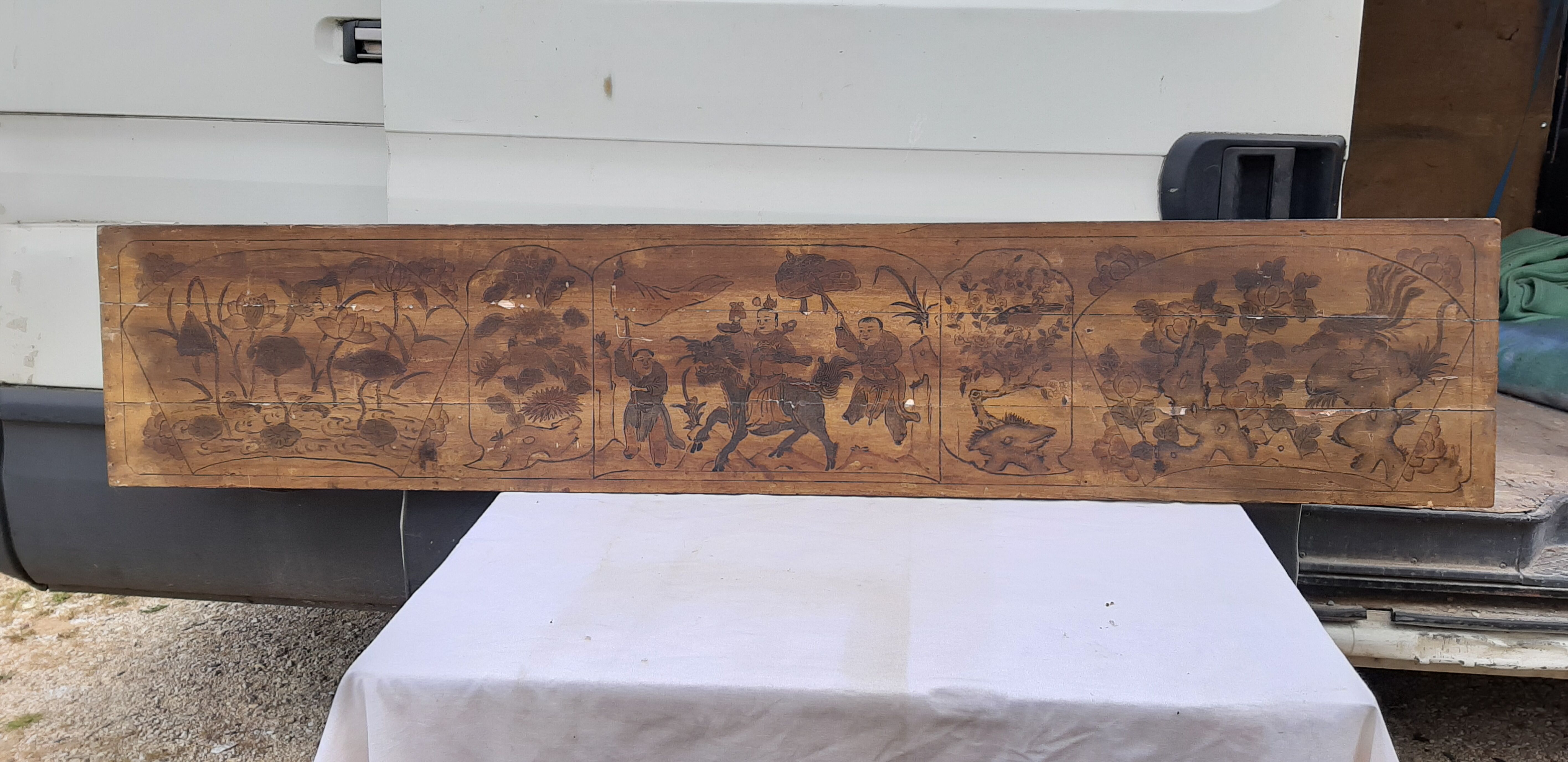 Panel Silkscreened wood China 19th