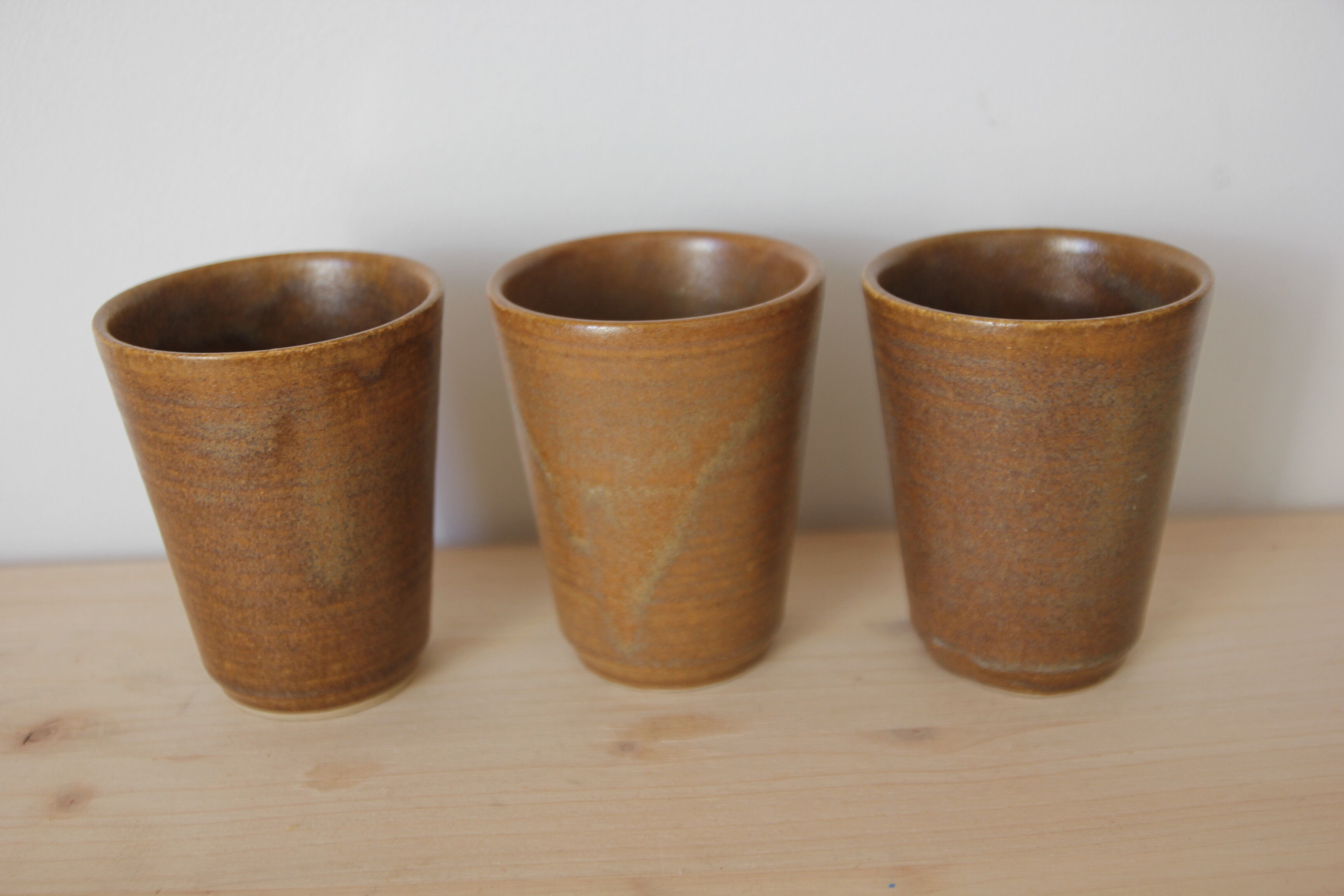 Lot de 3 verres en grès Digoin