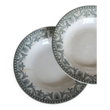 4 assiettes creuses anciennes terre de fer – Moulins des Loups, modèle Wilb