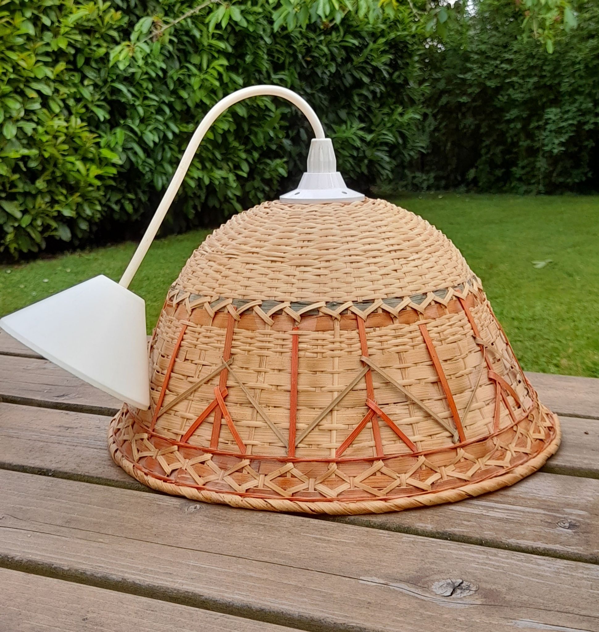 Suspension bell in rattan 3 colors, bohemian spirit seventies6