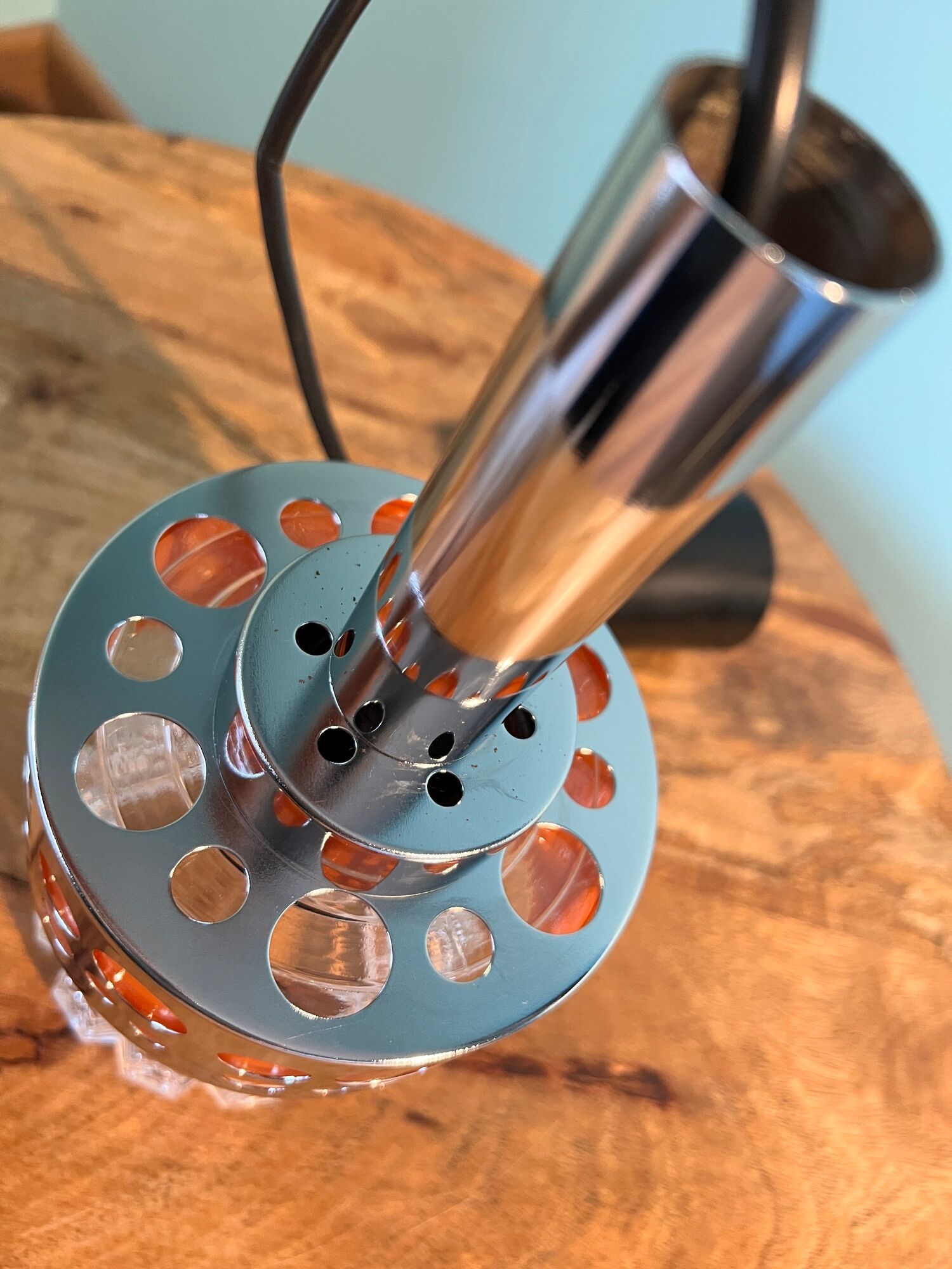 Art deco lamp / glass shade from the 1960s / ceiling pendant lamp for home decor