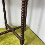 Round turned wood side table