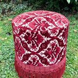 Fringed velvet pouf