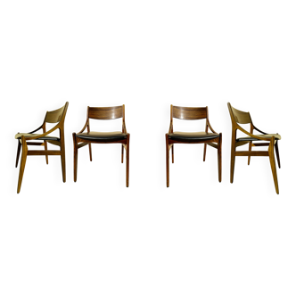 Set of four H Vestevig Eriksen chairs, Møbelfabrik. Denmark 60s