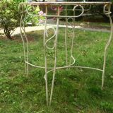 Distressed mid-century painted iron garden table, 1950s