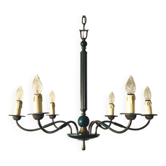 Vintage neoclassical style column chandelier 50s