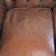 Brown cowhide leather Chesterfield 3-seater sofa in English style