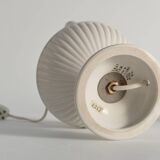 White Ceramic Table Lamp with Flower Motif, Italy 1960s