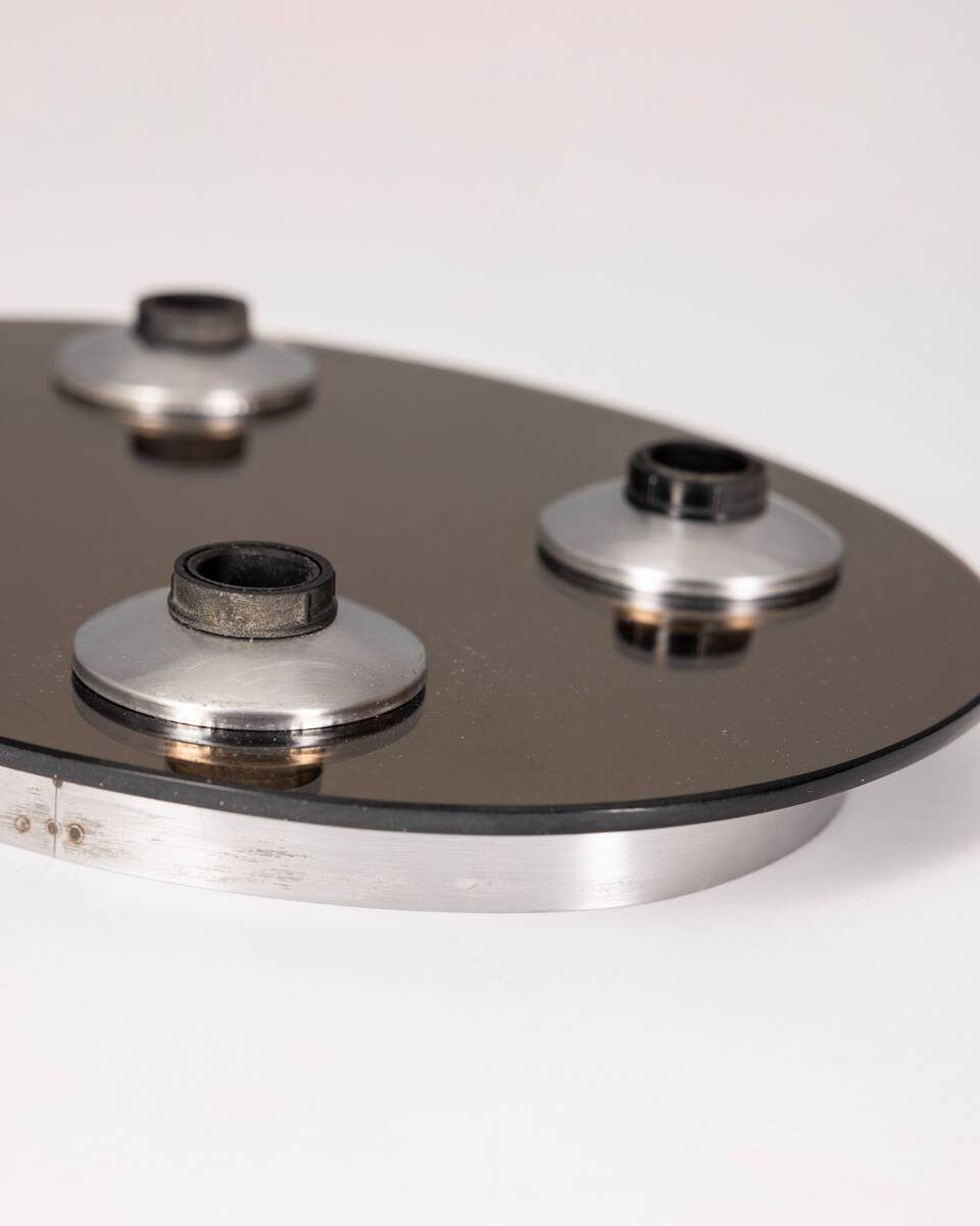 Applique plafonnier vintage années 60 en verre 4 lumieres design italien