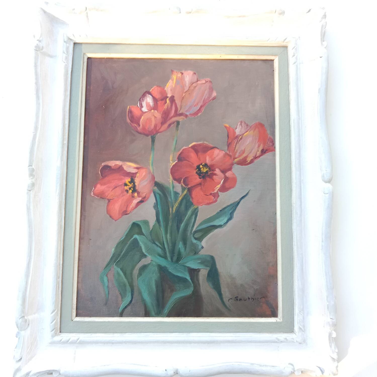 Bouquet of Tulips painting by Gauthier 20th century
