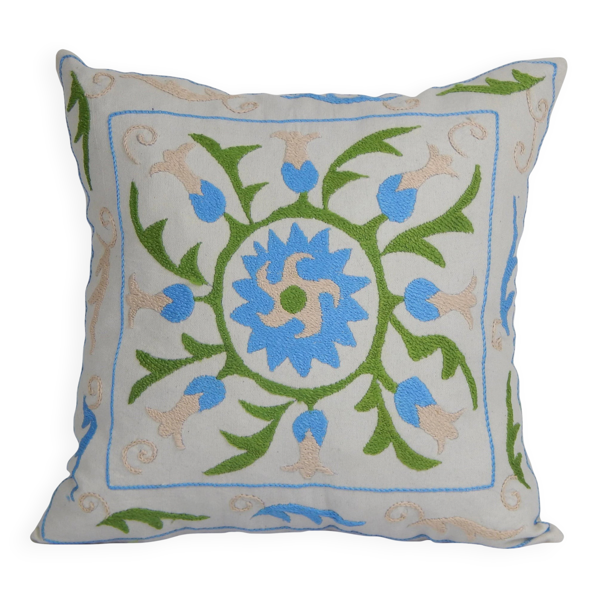 Vintage embroidered cushion cover 41x41 cm