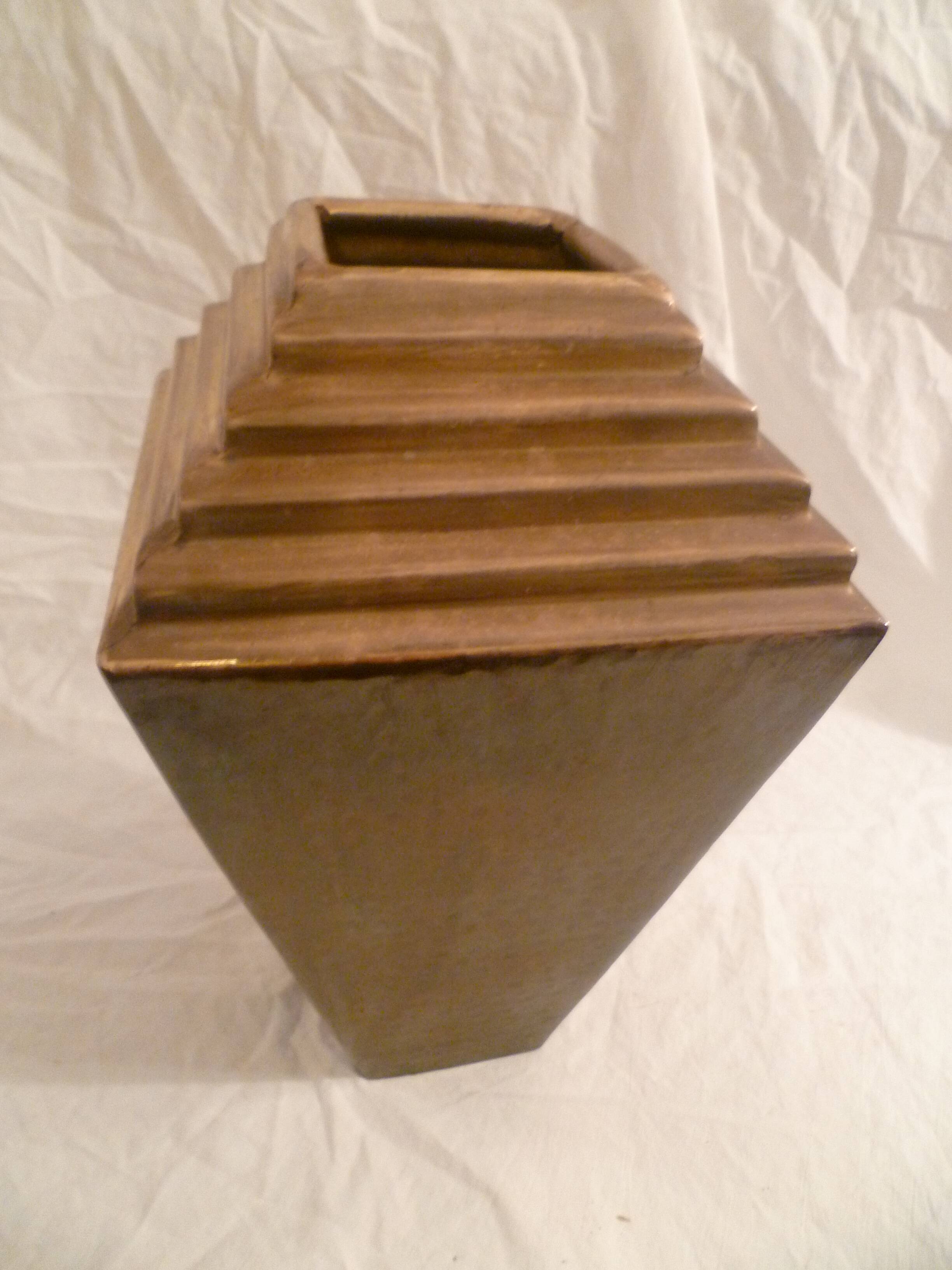 Collector hammered copper vase design