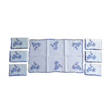 Nappe à thé et ses 6 serviettes brodées mains