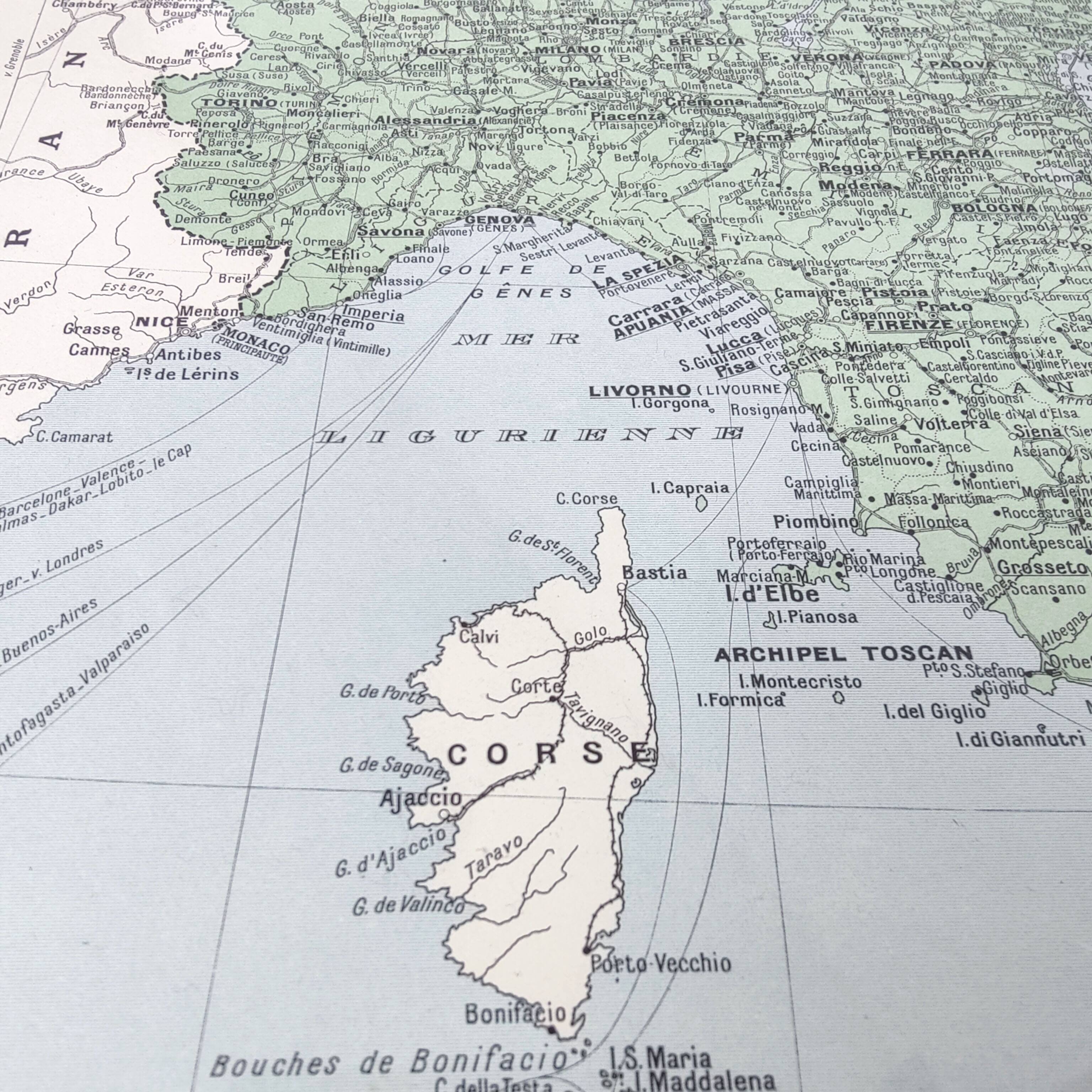 Illustrated Italy Europe map 43x43cm vintage from 1950