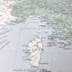 Illustrated Italy Europe map 43x43cm vintage from 1950