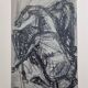 Preparatory study, charcoal sketch by Maurice de Bus – Gilded frame, 32 x 42 cm