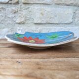 Hand painted ceramic empty pocket plate with flower pattern