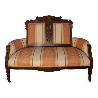 Eastlake Sofa, Bench Late 19th Century, old vintage furniture