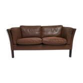 Canapé scandinave en cuir fauve