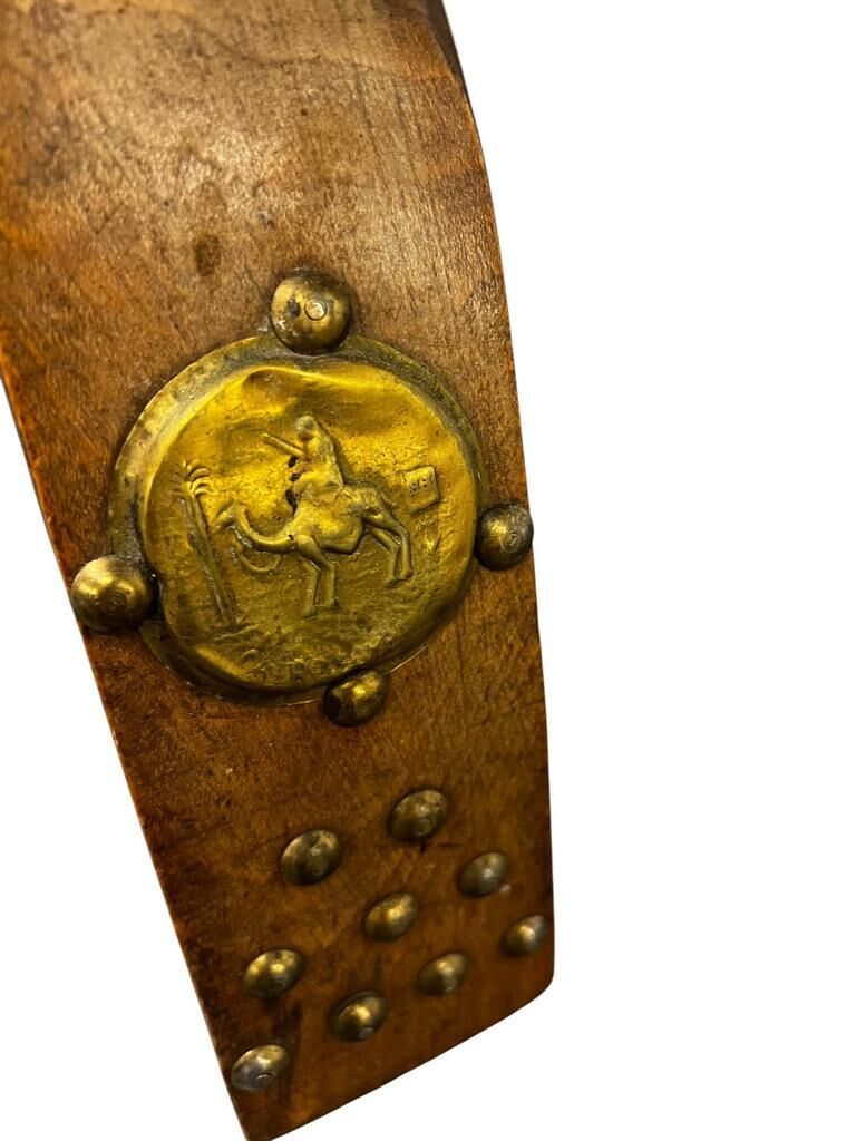 Pouf en bois vintage / banc de chameau / repose-pieds