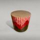 Side table with straw/inlaid concrete.