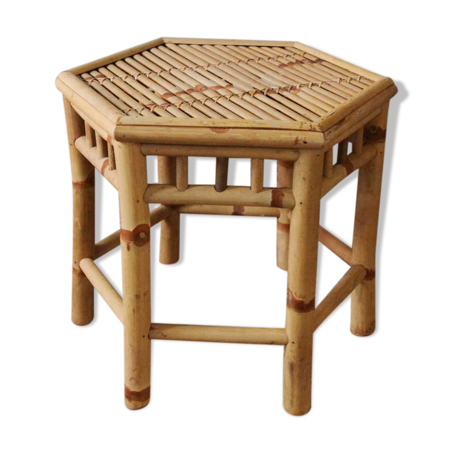 Octagonal bamboo table
