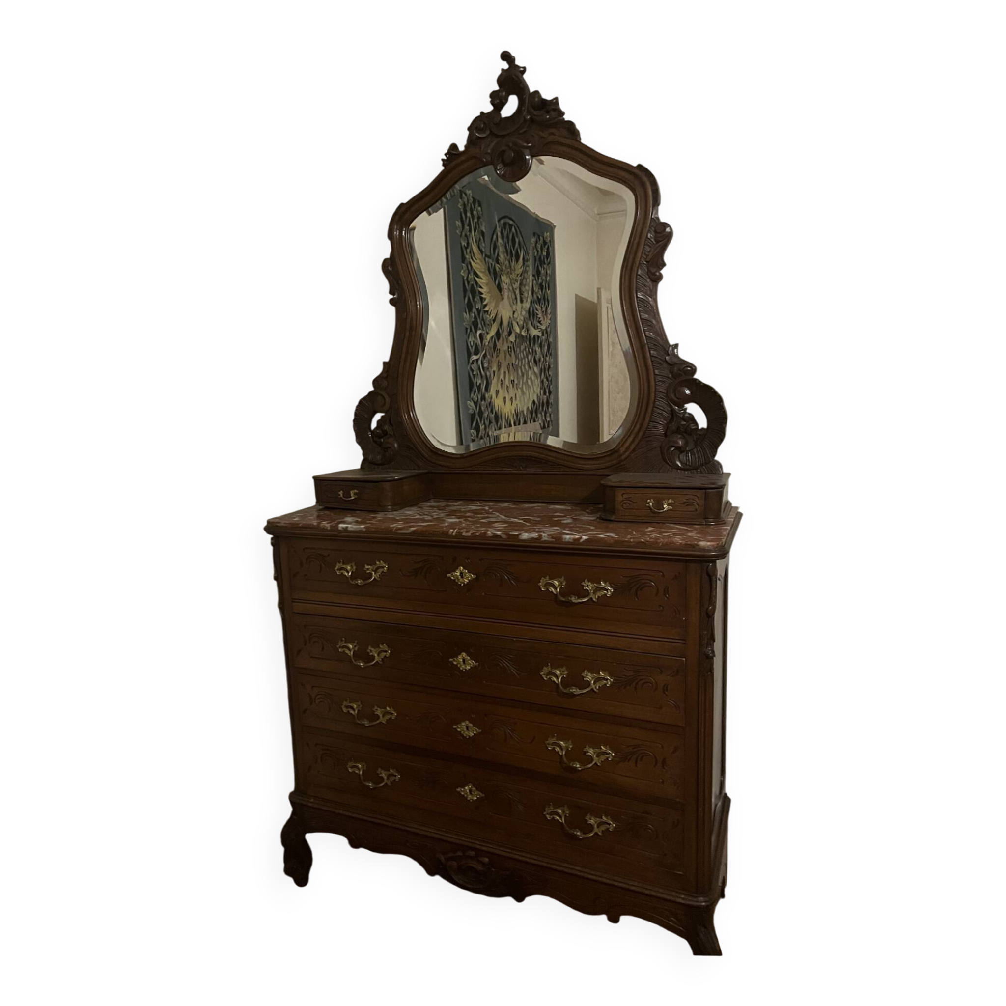 Commode ancienne avec miroir