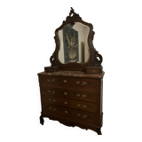 Antique chest of drawers with mirror