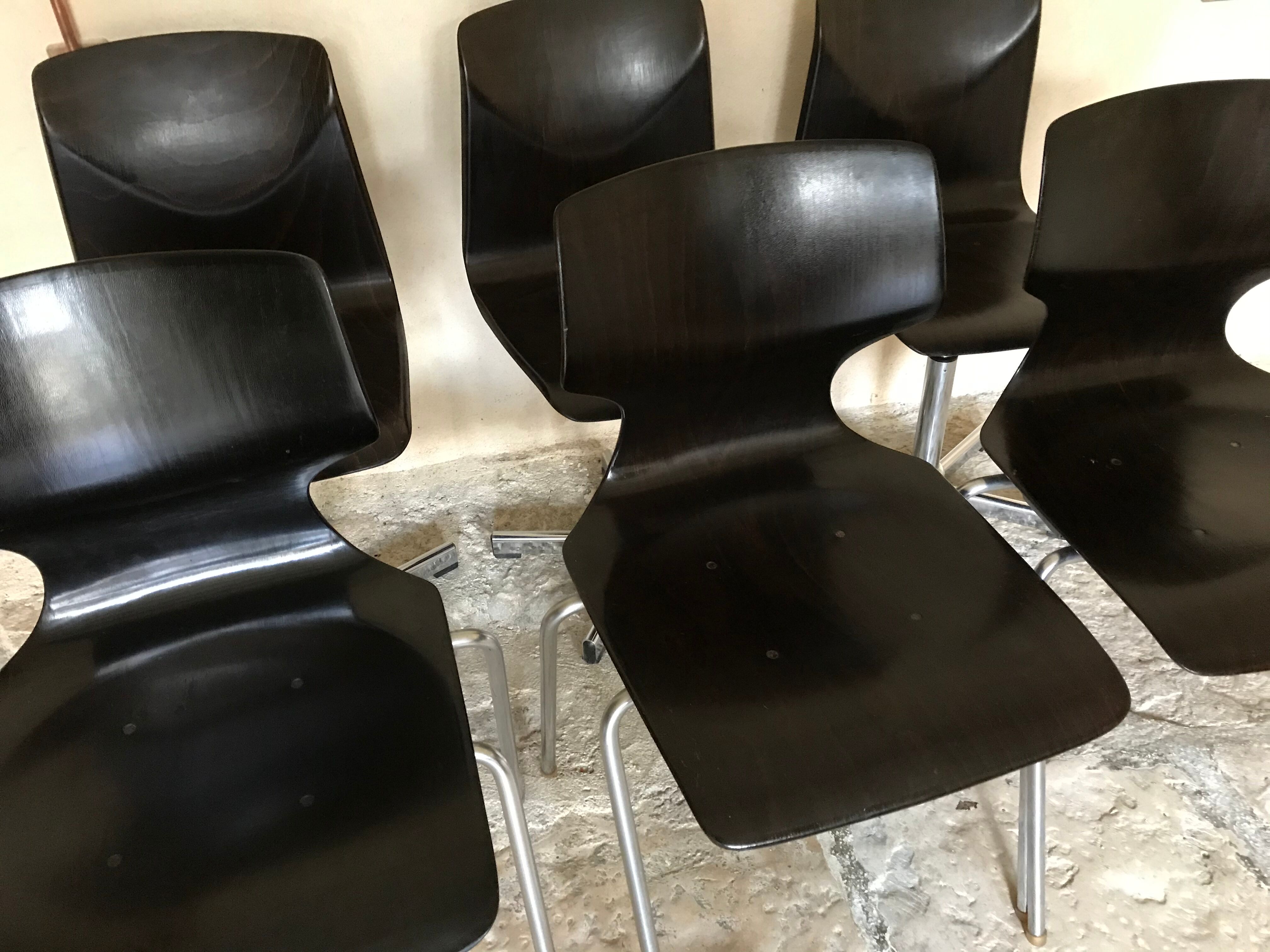 Lot of six vintage chairs Pagholz-Flàtotto