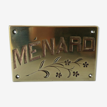 Old brass door plate