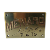 Old brass door plate