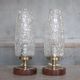 Pair of vintage lamps, bedside lamps, oblong glass globe lamps
