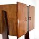 Midcentury Italian Freestanding Modular Bookshelf In Teak And Brass