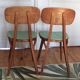 Chaises coeur Baumann en vinyle vert et bois