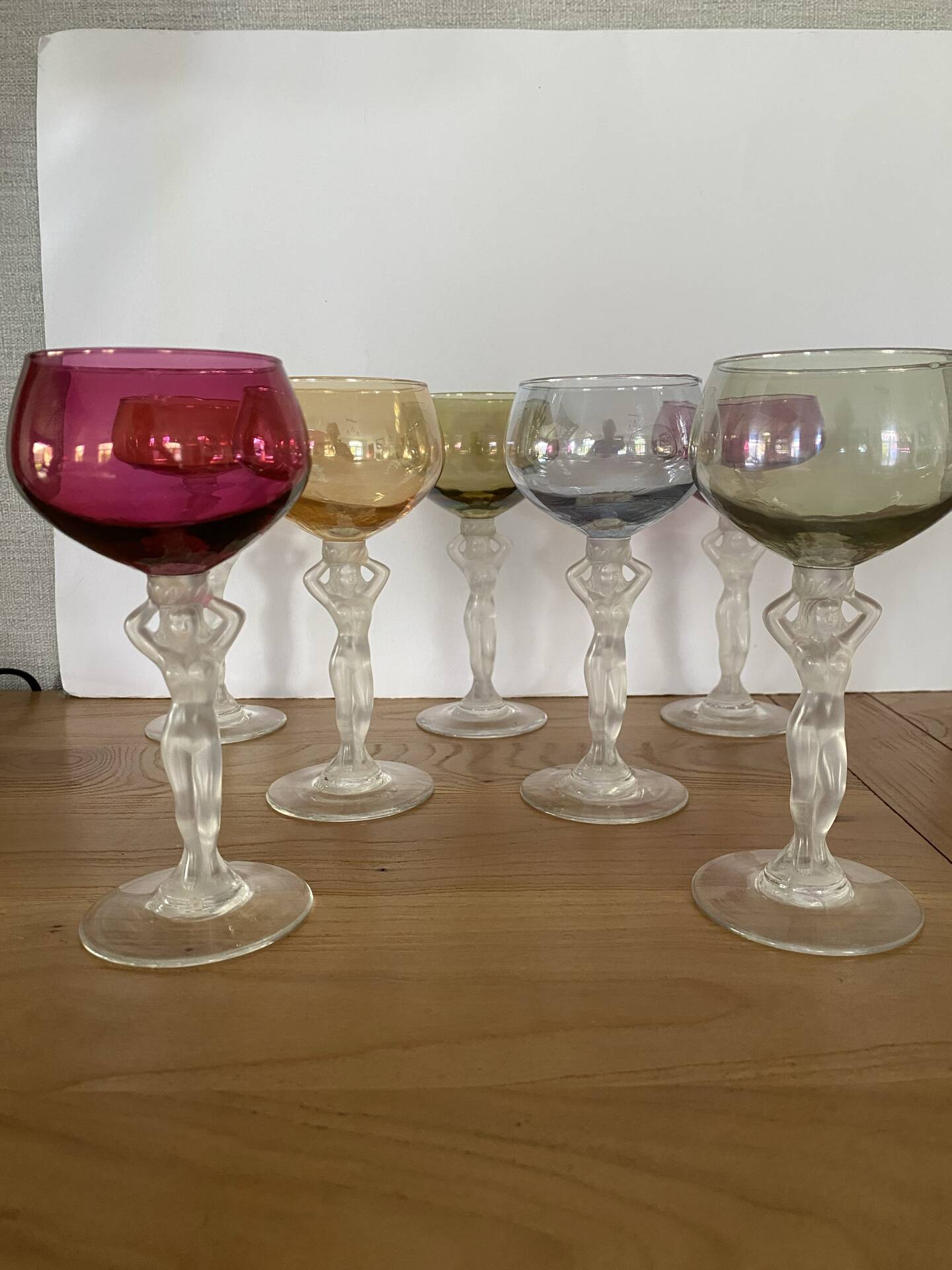 7 verres à vin en cristal de bayel modèle Venus