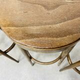 4 bar stools Baumann wood 60s bistro
