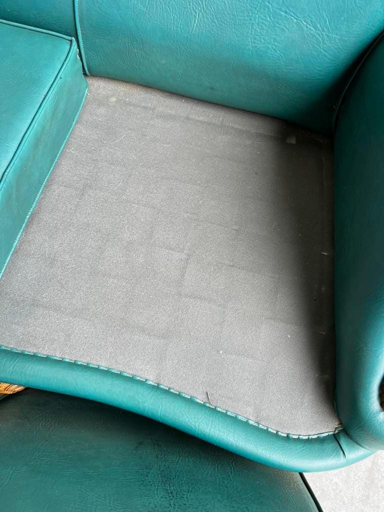 Vintage turquoise baroque armchair / sofa / couch