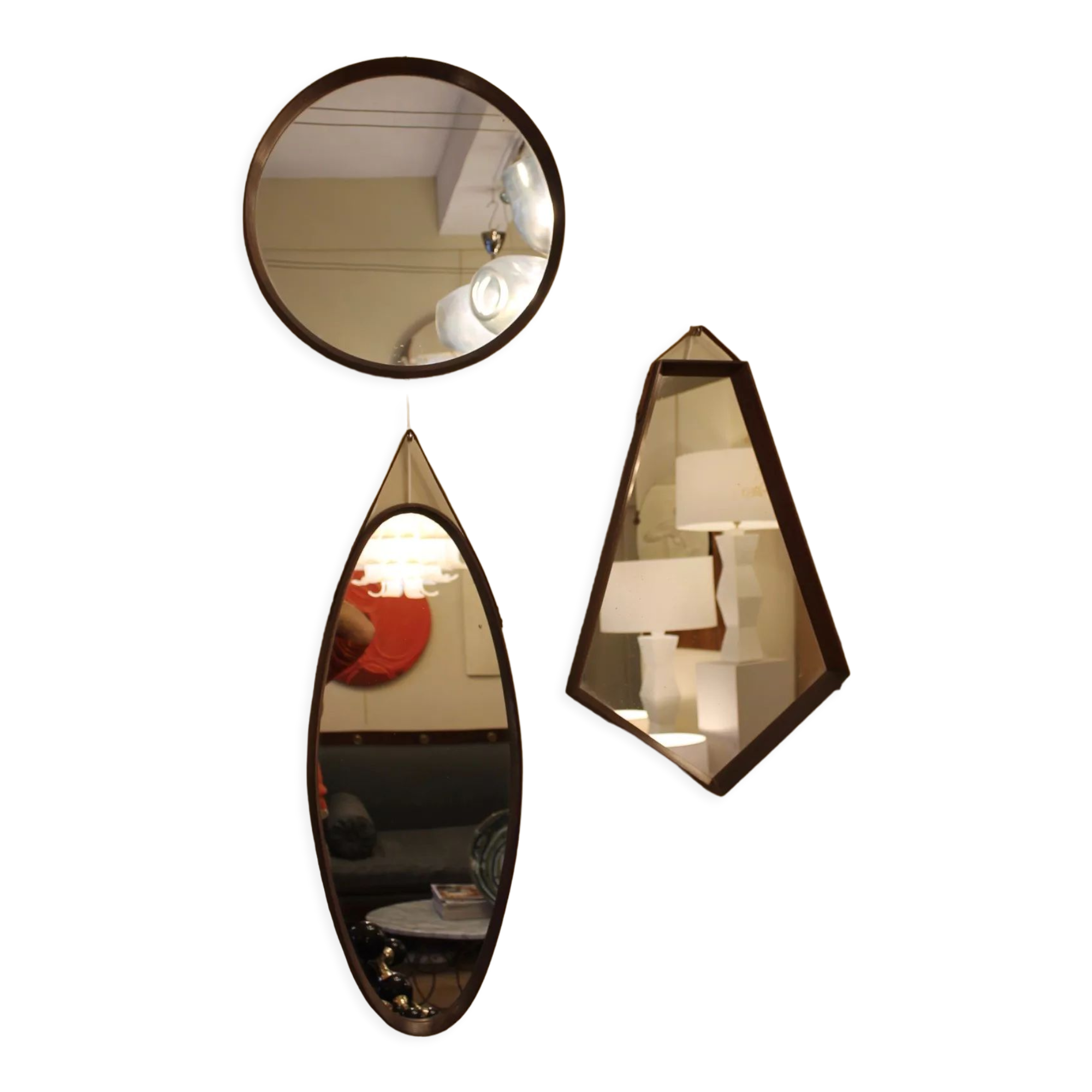Trio de miroirs, italien, 1960