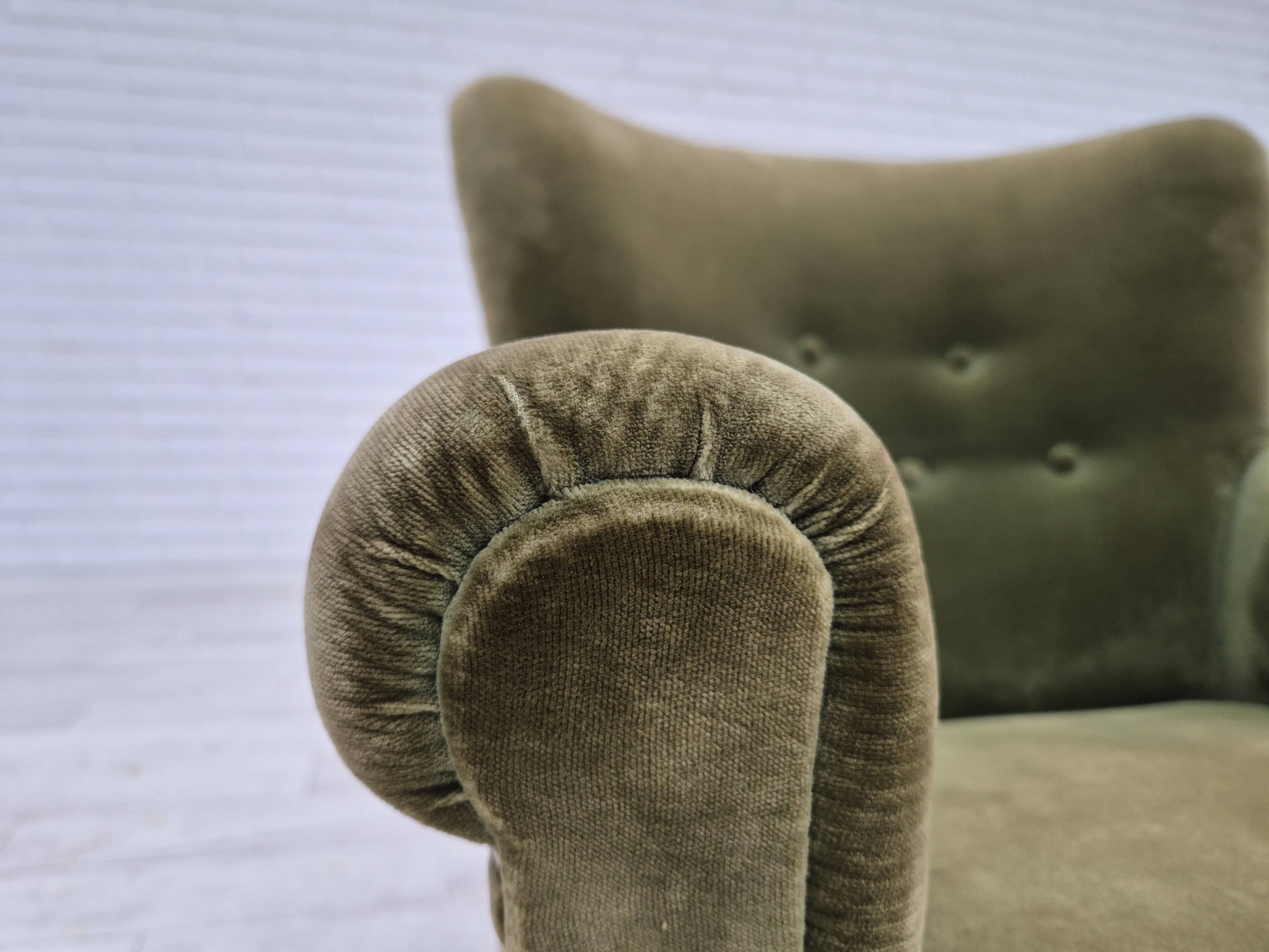 1970s, Danish design, lounge chair, original condition, furniture velour.