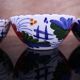 4 Pretty vintage ceramic bowls hand-painted