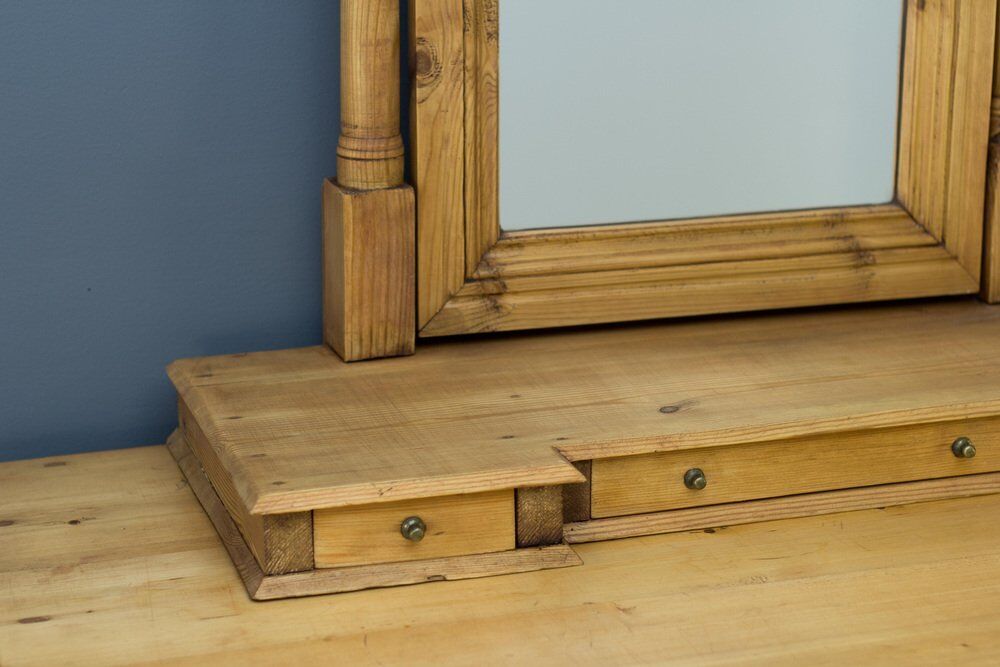 Art nouveau style baltic pine chest of drawers with mirror