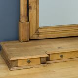 Art nouveau style baltic pine chest of drawers with mirror
