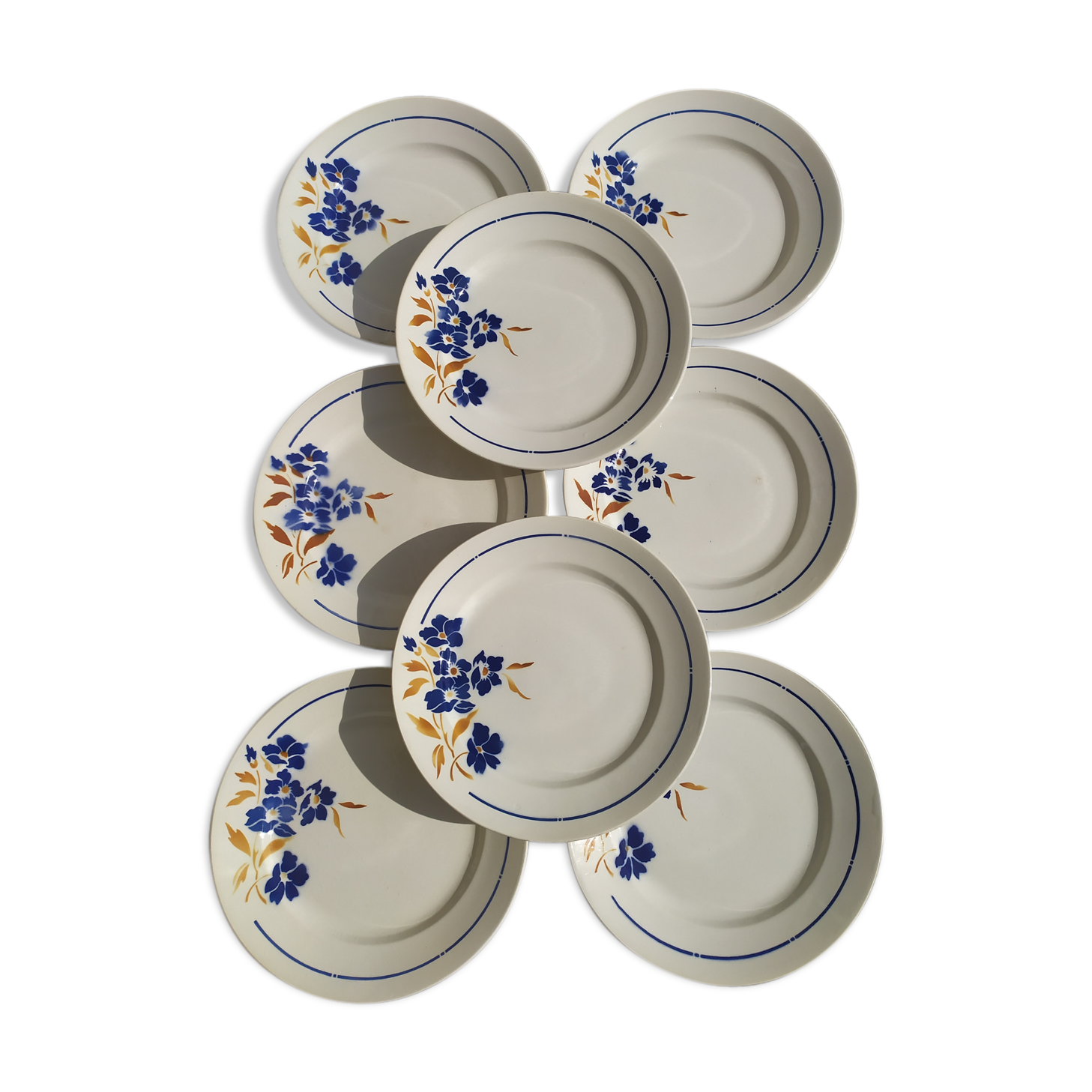 8 flat plates Badonviller model "Tunis