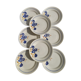 8 assiettes plates Badonviller model "Tunis