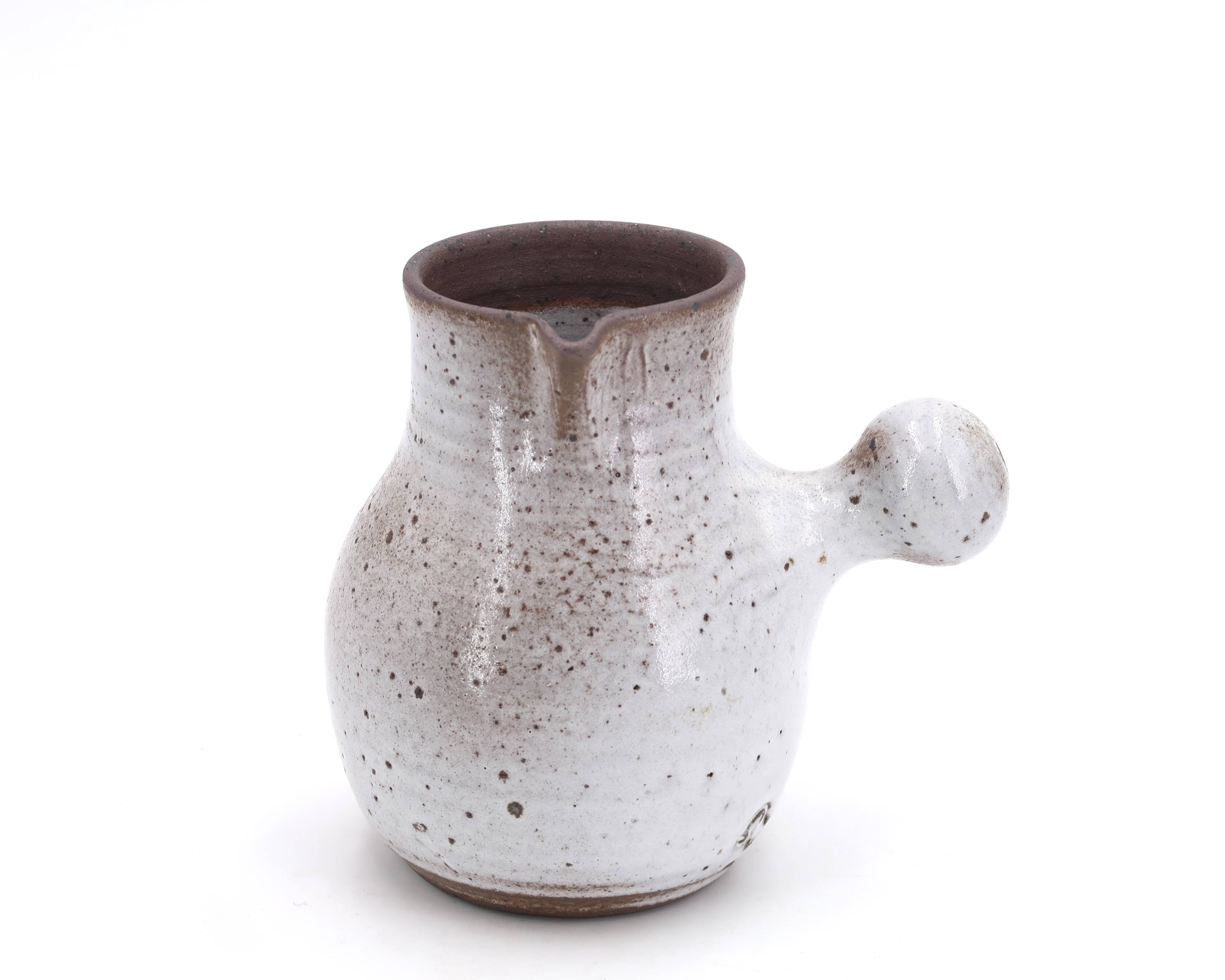 Stoneware ceramic pitcher by Jeanne and Norbert Pierlot, 1960s