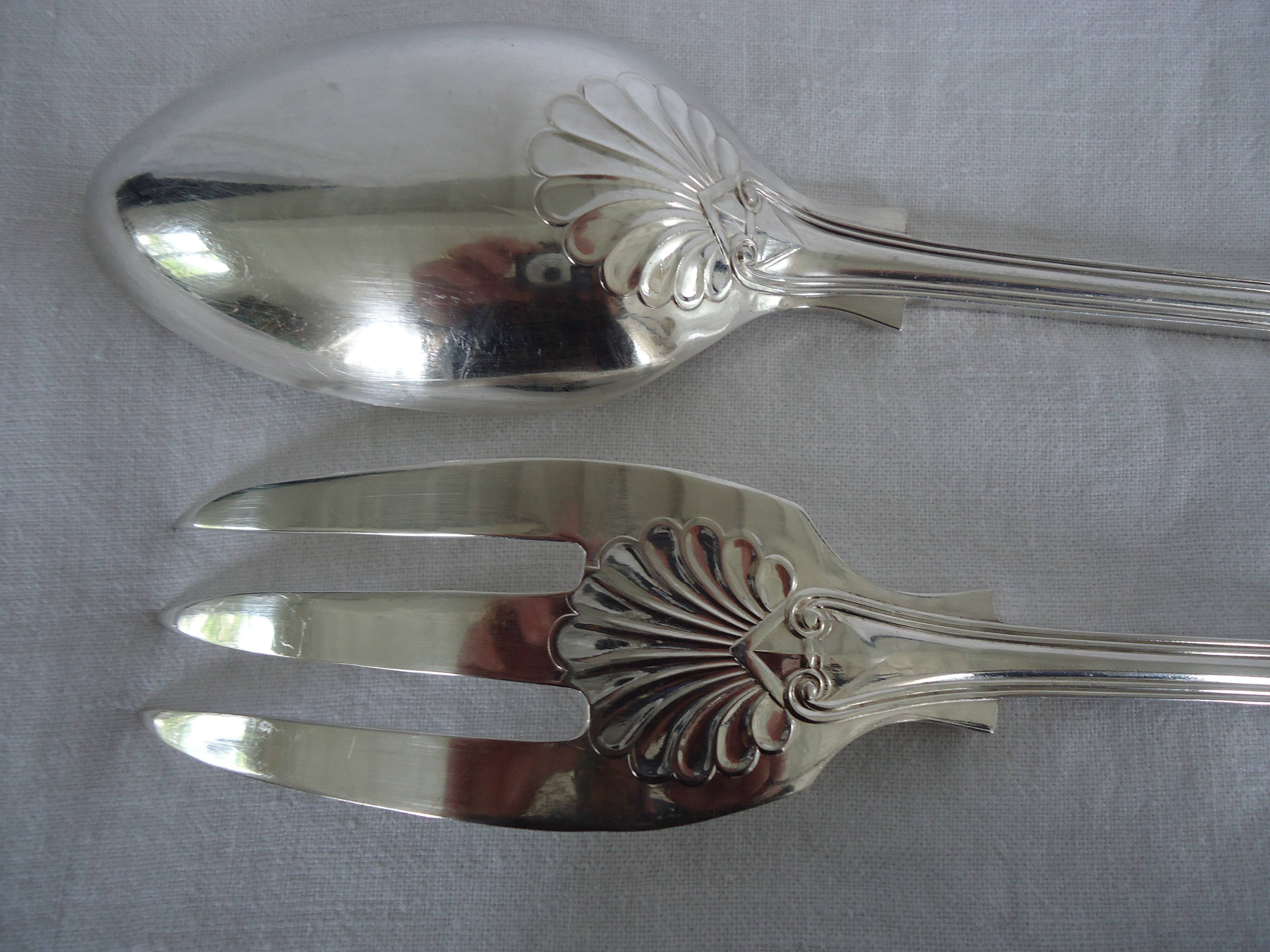 Paire de couverts de service, plaqué argent sheffield england