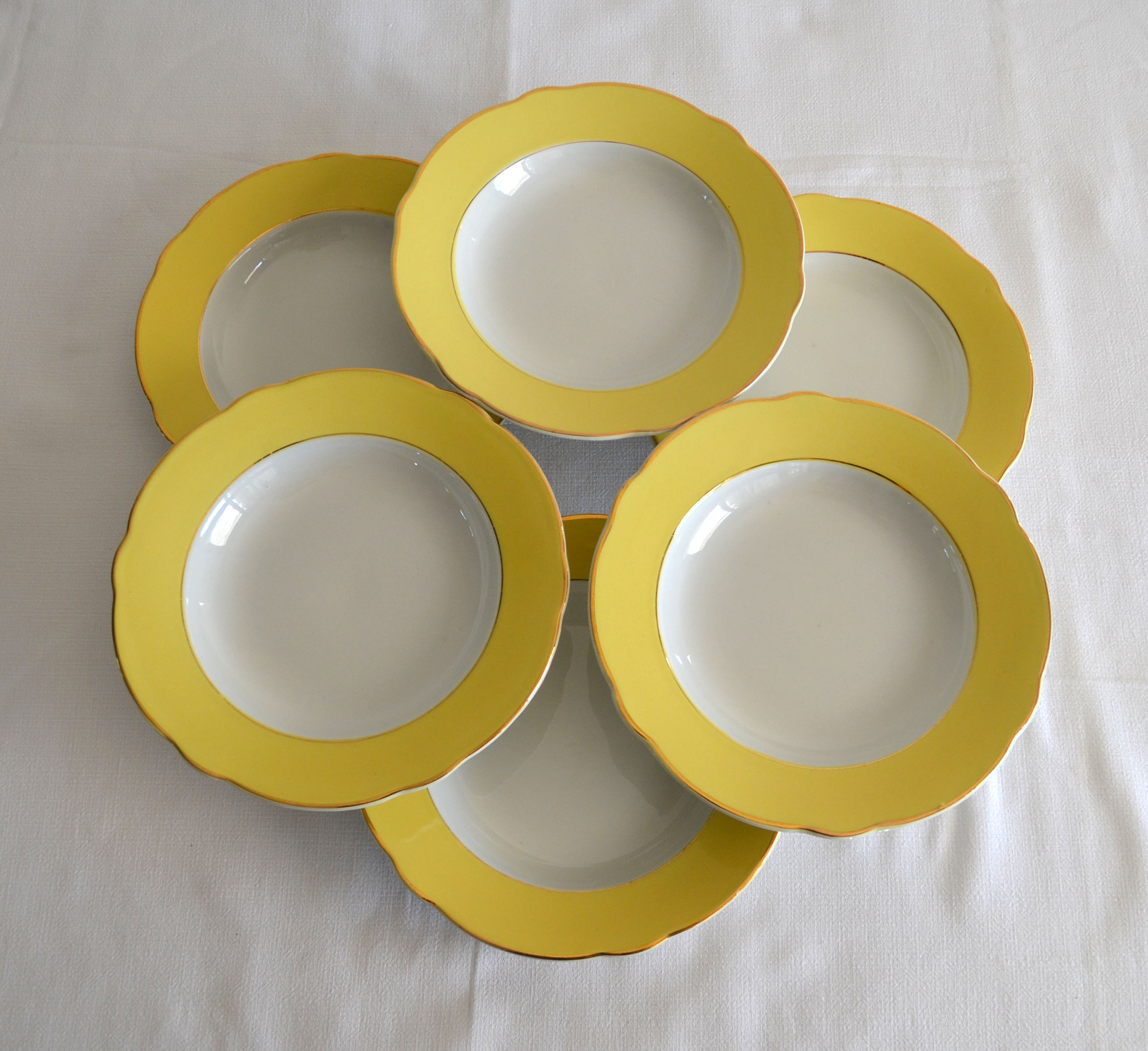 6 hollow plates Lunéville model Daffodil