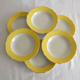 6 hollow plates Lunéville model Daffodil