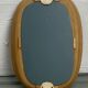 Pencil reed rattan bamboo mirror, Italy 1960s