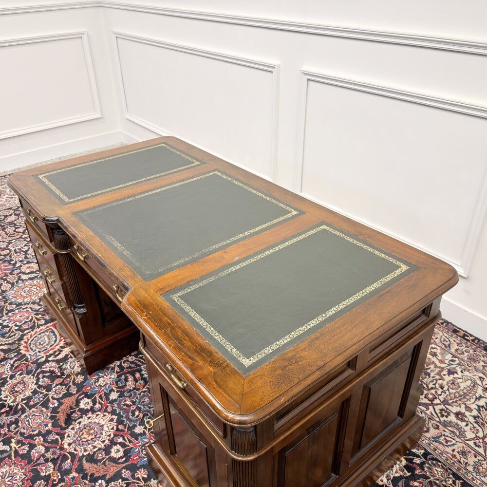 Classic English Chesterfield Desk with Backboard